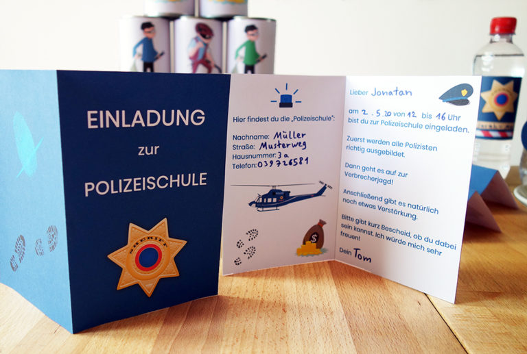 Einladungskarten Polizei zum Ausdrucken  bemaya