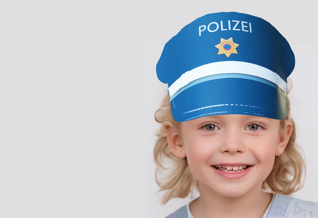 Polizeimütze Bastelvorlage - bemaya